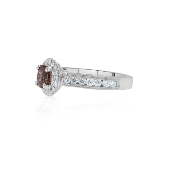 Natural 1.35 Carats Madagascar Color Change Garnet Ring with Diamonds