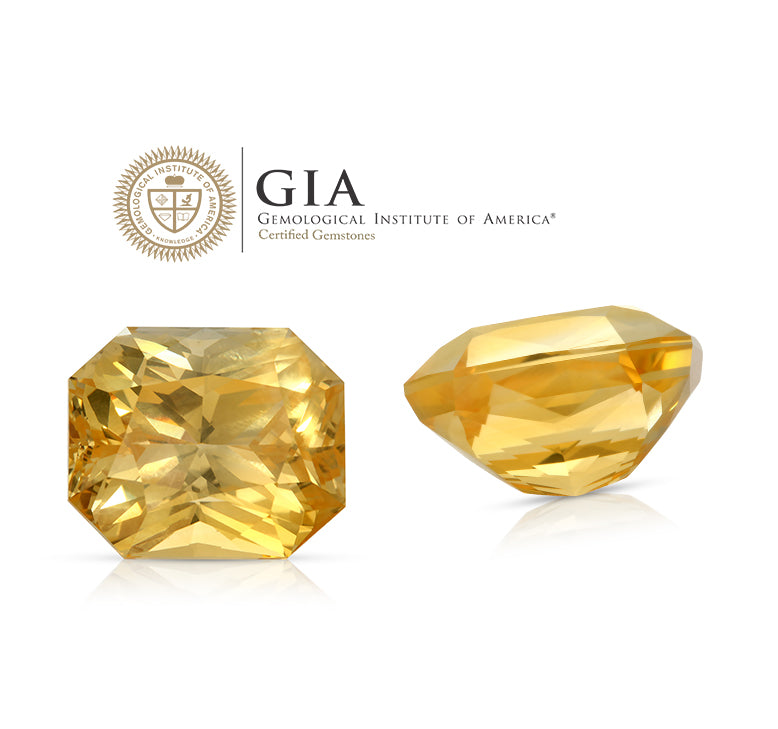 Natural Unheated Yellow Sapphire Octagonal Shape 25.40ct With GIA Report