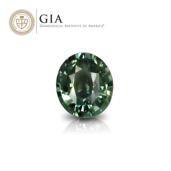 Natural Unheated Green Blue Sapphire 1.16 Carats With GIA Report