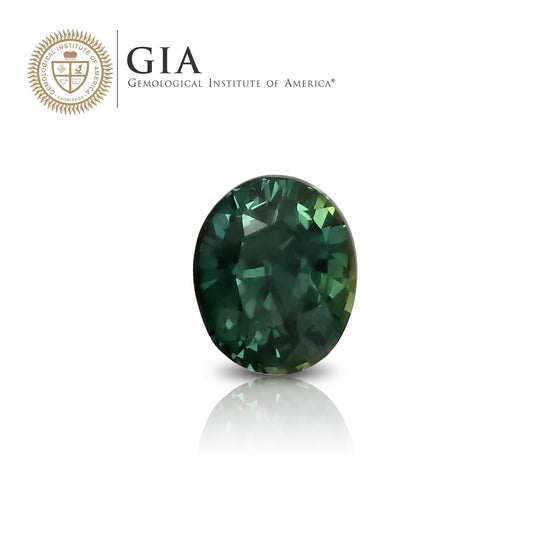 Natural Unheated Green Blue Sapphire 1.54 Carats With GIA Report