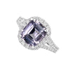 Natural Unheated 4.58 Carats Purple Sapphire and Diamond Ring With GIA Report