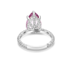 Natural 4.57 Carats Pink Sapphire and Diamond Ring