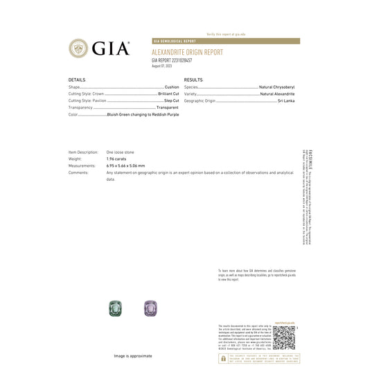 Load image into Gallery viewer, Natural Alexandrite 1.96ct With GIA Report Sri Lanka Origin
