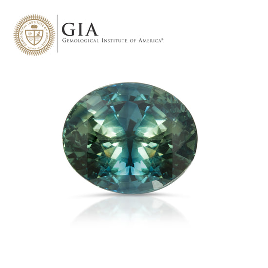 Natural Heated Blue Greenish Sapphire Oval Shape 5.99 Carats With GIA Report