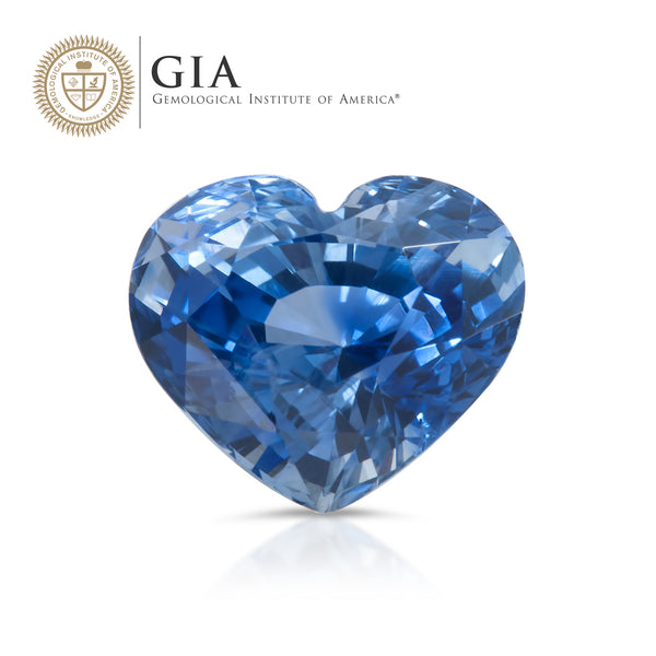 Natural Unheated Blue Sapphire Heart Shape 4.34 Carats With GIA Report