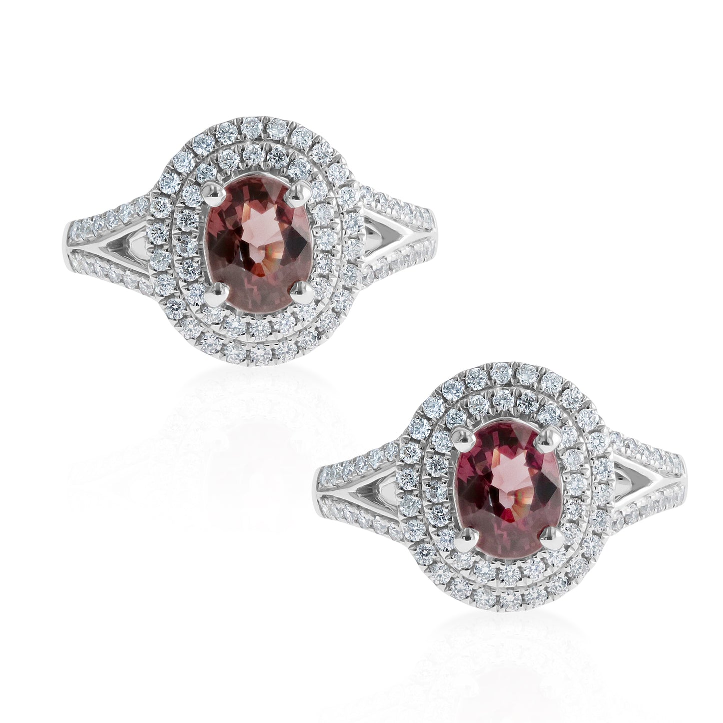 Natural Color Change Garnet and Diamond Ring