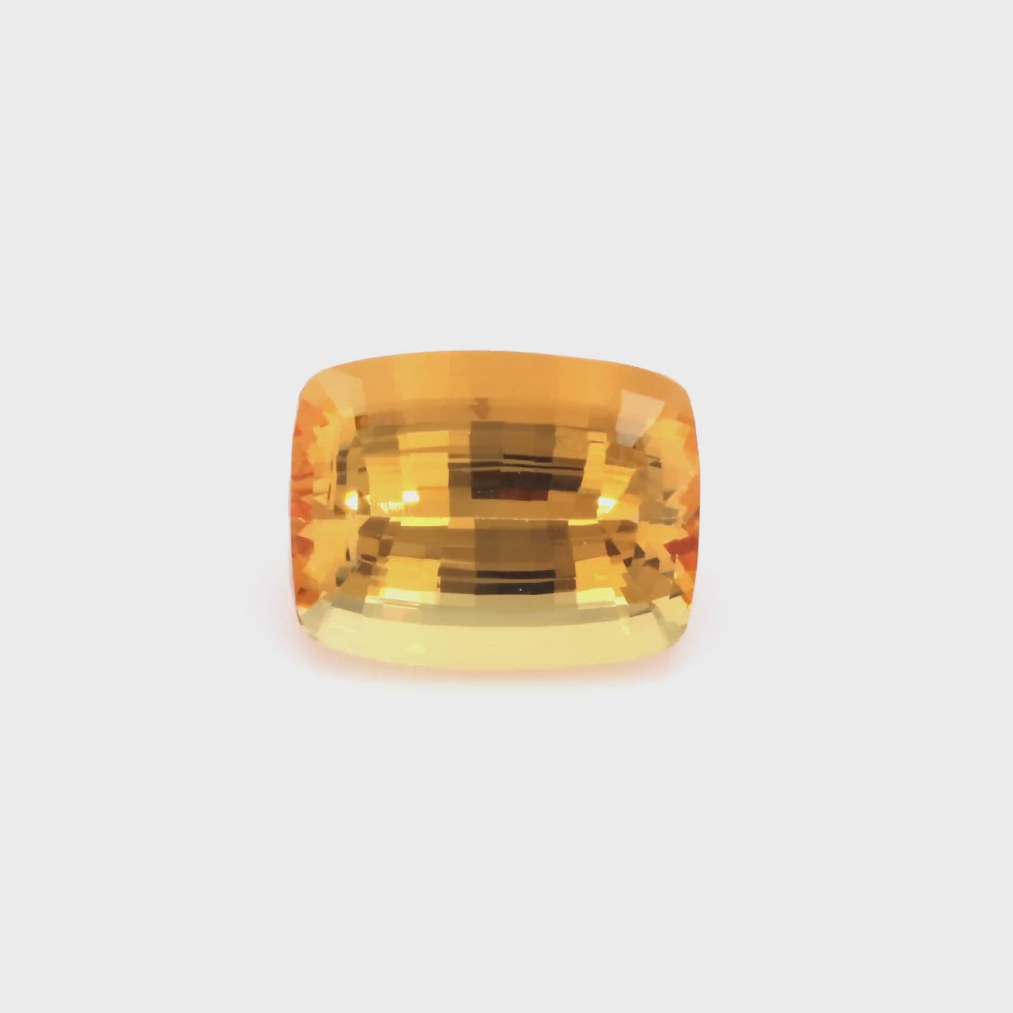 Load and play video in Gallery viewer, Natural Unheated Yellow Orange Imperial Topaz  Cushion Shape 42.72ct With GIA Report
