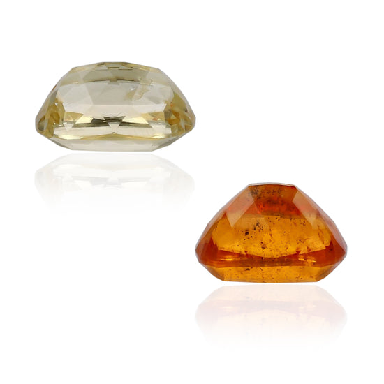 Natural Canary And Mandarine Garnet Pair 8.42 Carats
