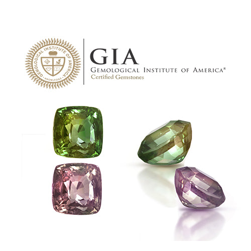 Natural Alexandrite Yellow Greenish Changing to Brownish Purple Cushion Shape 3.05ct With GIA Report