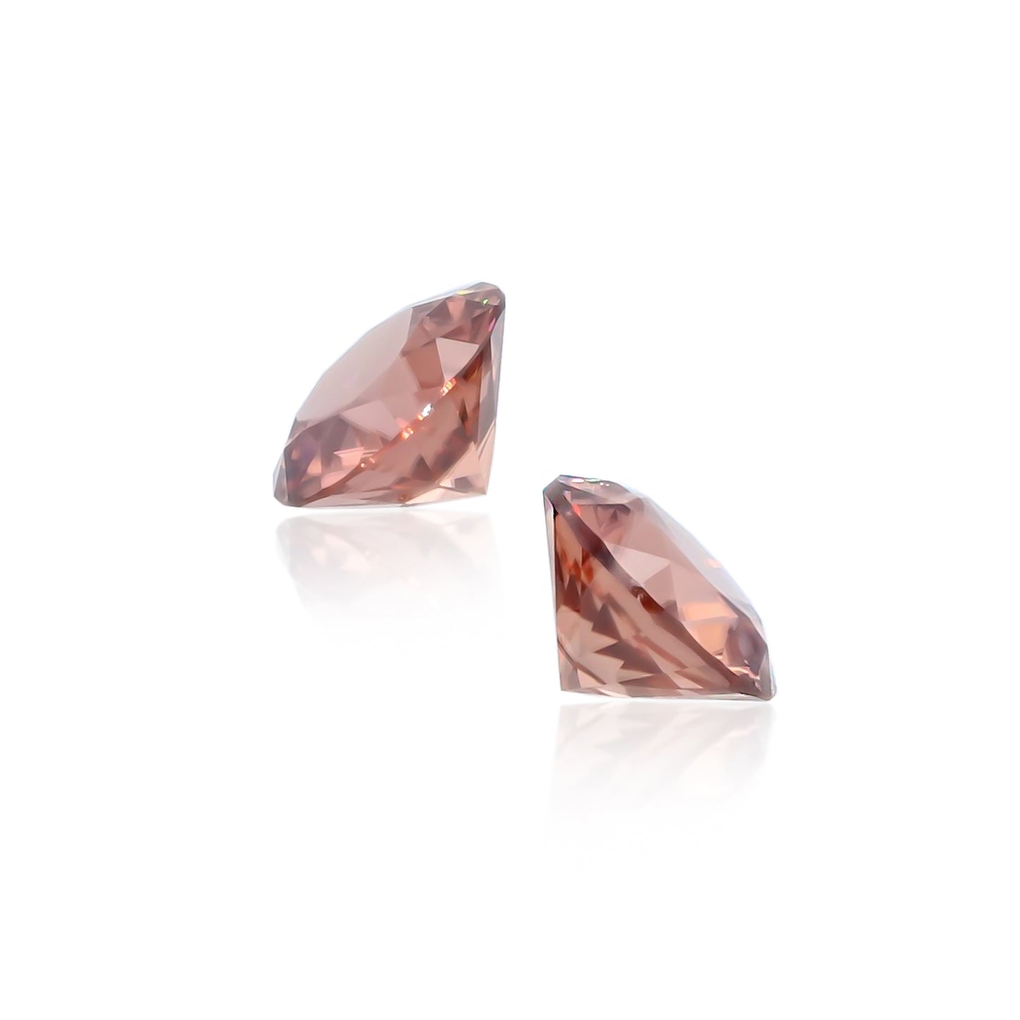 Natural Rose Zircon Pair 4.98 Total Carat Weight