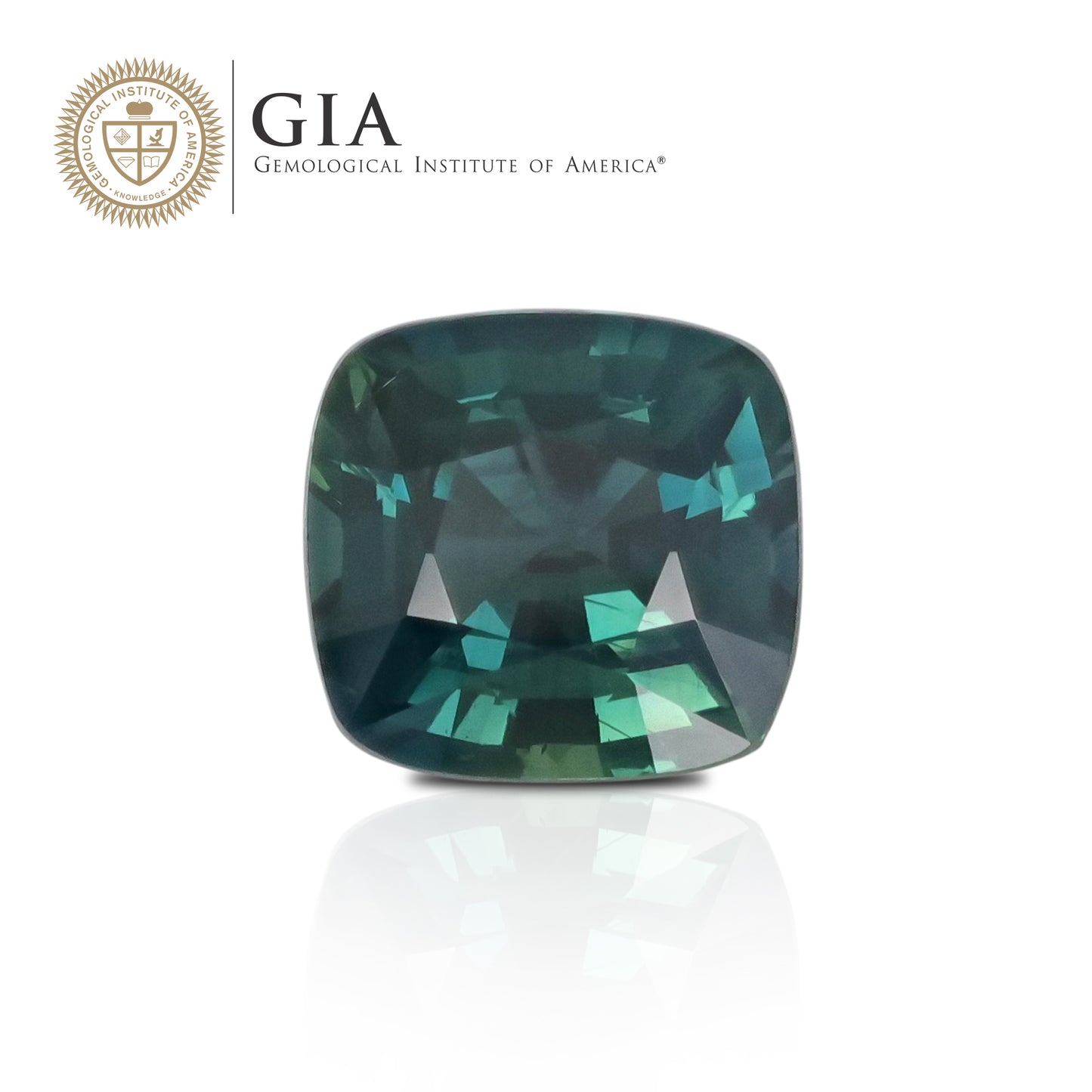 Natural Unheated Green Blue Sapphire 5.22 Carats With GIA Report