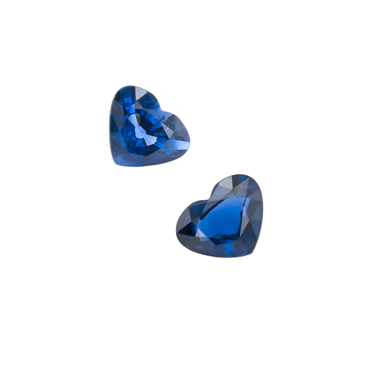 Natural Blue Sapphire Pair Heart Shape 4.03 Total Carat Weight With GIA Report
