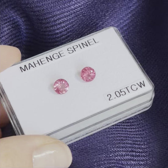 Load and play video in Gallery viewer, Natural Mahenge Spinel Pair 2.05 Carats
