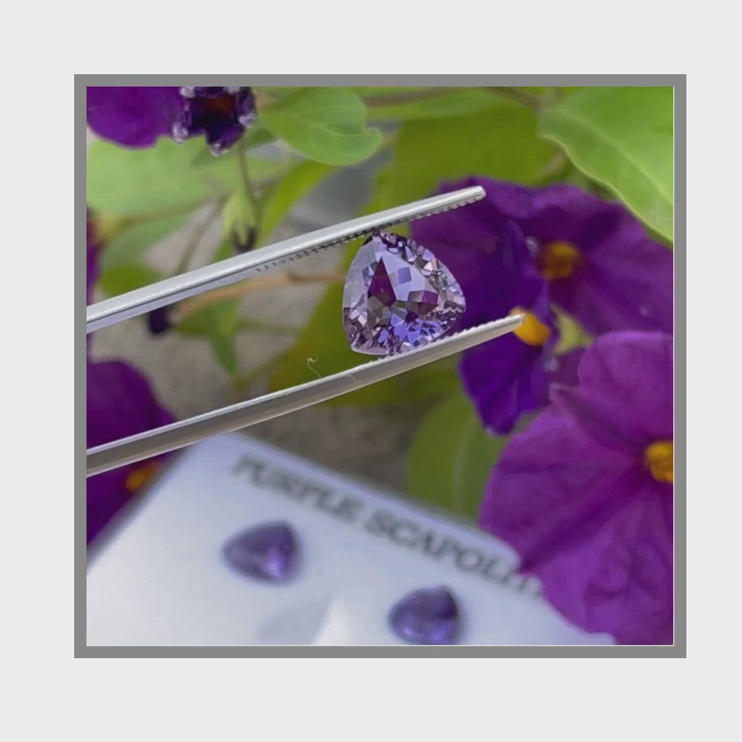 Load and play video in Gallery viewer, Natural Purple Scapolite Set 4.37 Carats
