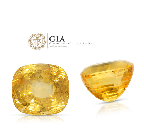 Natural Unheated Ceylon Yellow Sapphire Cushion Shape 59.81ct With GIA Report