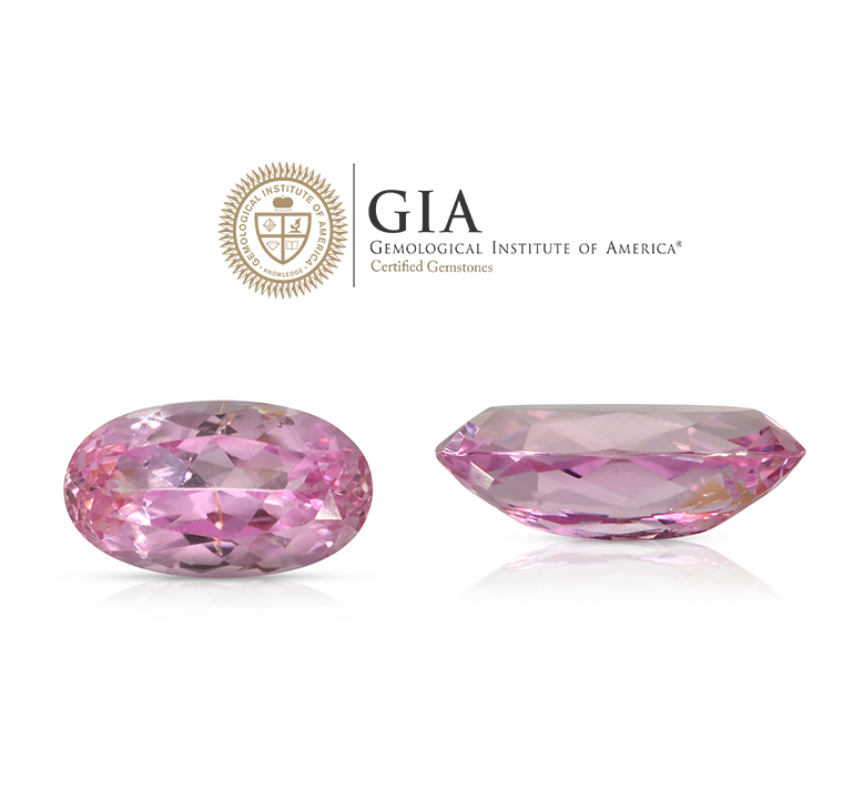 Natural Unheated Pink Sapphire Purplish Pink Color Oval Shape 3.33ct With GIA Report