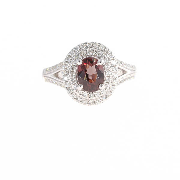 Natural Color Change Garnet and Diamond Ring