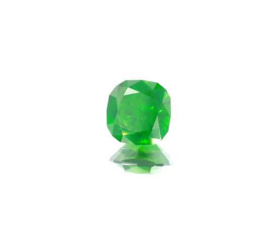 Natural Unheated Russian Demantoid Garnet with 'horse tail' inclusions Cushion shape 3.45ct With GIA Report