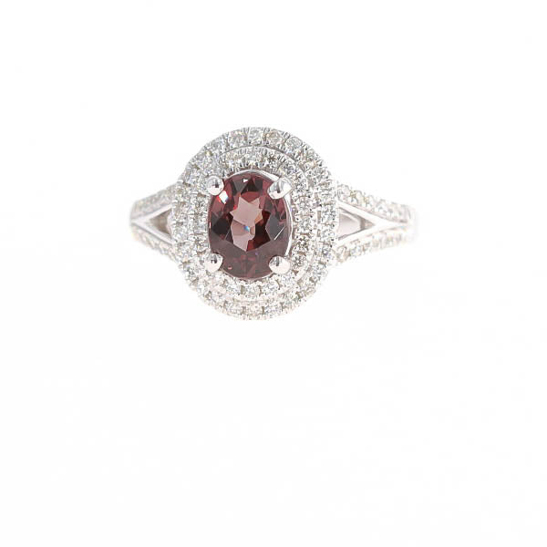 Natural Color Change Garnet and Diamond Ring