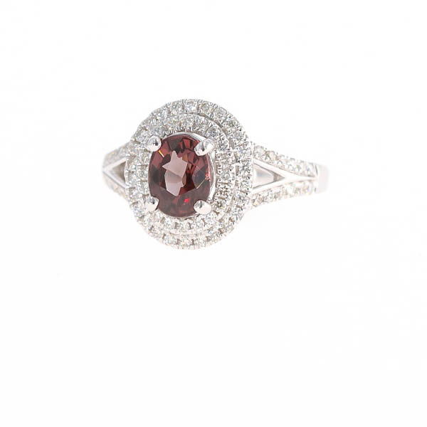 Natural Color Change Garnet and Diamond Ring