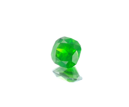 Natural Unheated Russian Demantoid Garnet with 'horse tail' inclusions Cushion shape 3.45ct With GIA Report
