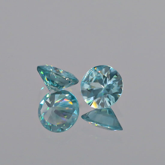 Natural Blue Zircon Pair 3.87 Total Carats