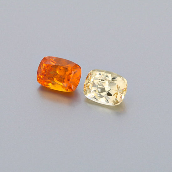 Natural Canary And Mandarine Garnet Pair 8.42 Carats