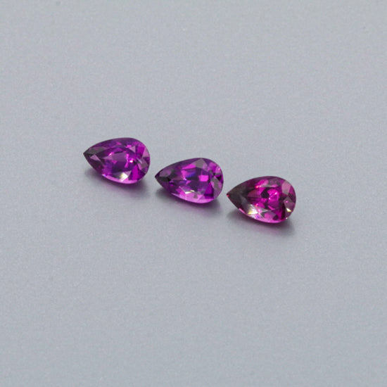 Natural Purple Garnet Three Piece Set Pear Shape 3.05 Total Carat Weight