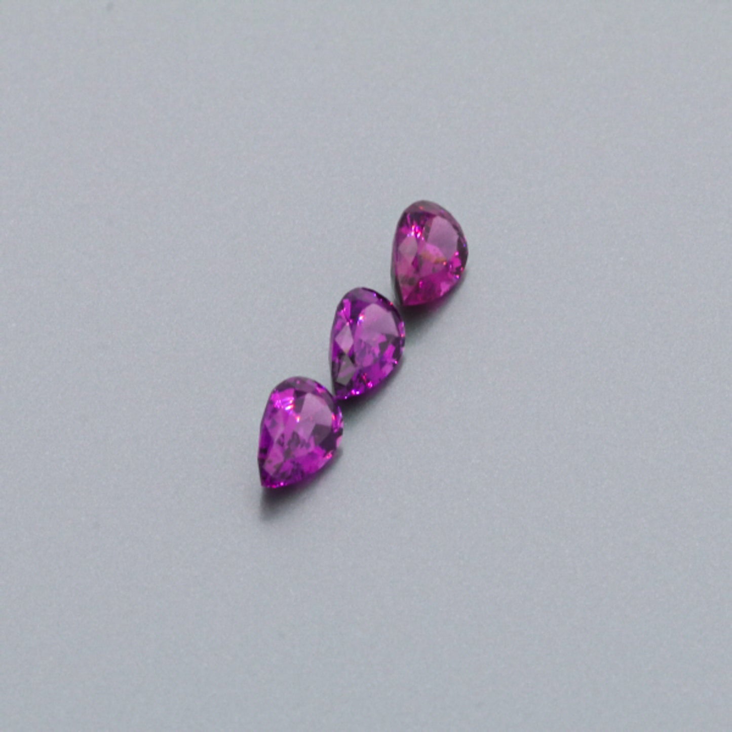Natural Purple Garnet Three Piece Set Pear Shape 3.05 Total Carat Weight