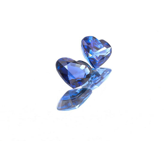 Natural Blue Sapphire Pair Heart Shape 4.03 Total Carat Weight With GIA Report