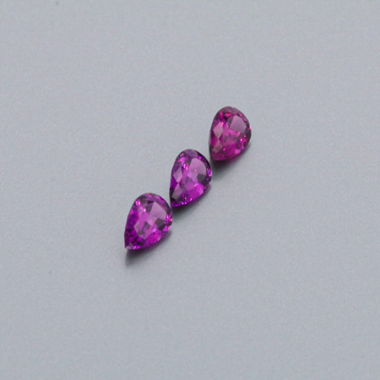 Natural Purple Garnet Three Piece Set Pear Shape 3.05 Total Carat Weight