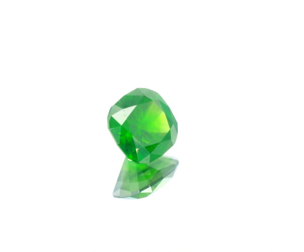 Natural Unheated Russian Demantoid Garnet with 'horse tail' inclusions Cushion shape 3.45ct With GIA Report