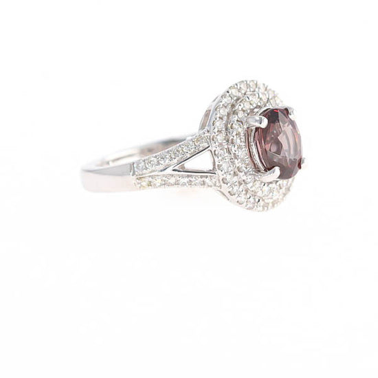 Natural Color Change Garnet and Diamond Ring