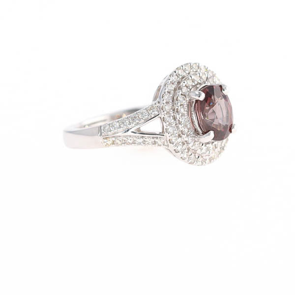 Natural Color Change Garnet and Diamond Ring