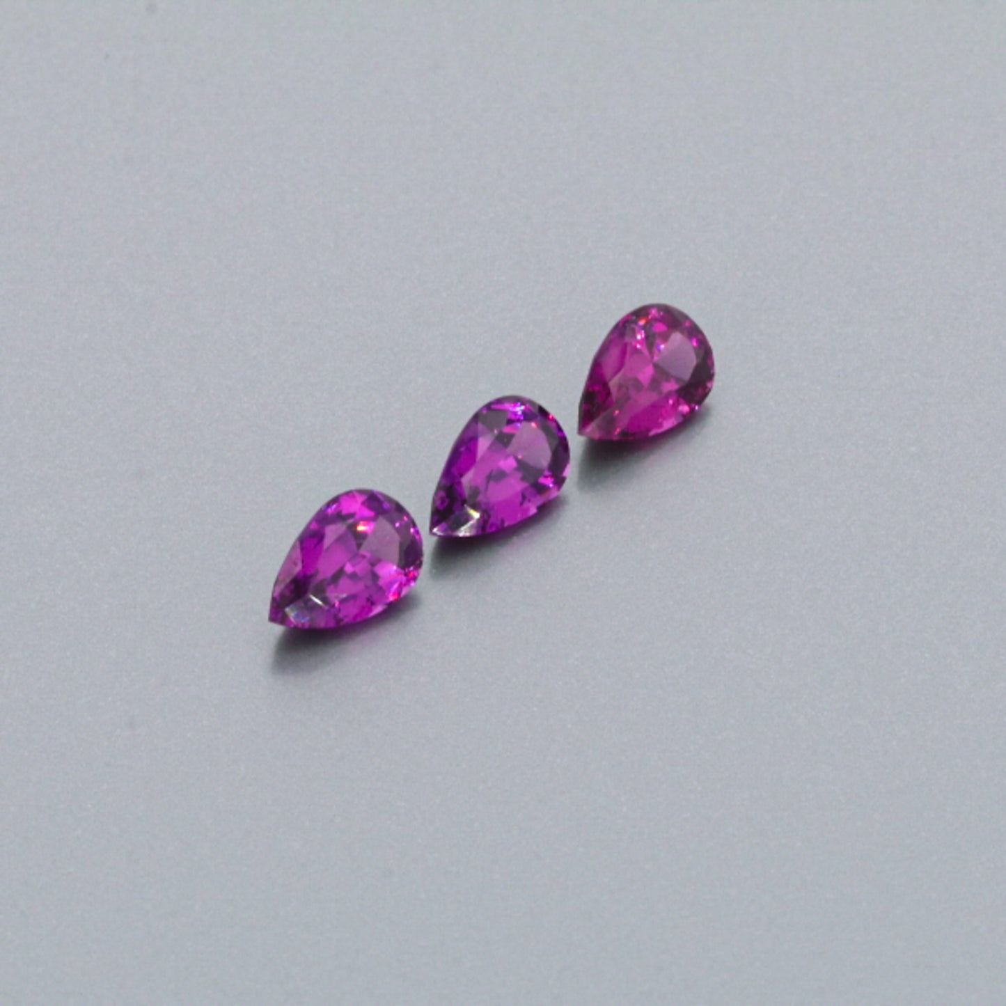 Natural Purple Garnet Three Piece Set Pear Shape 3.05 Total Carat Weight