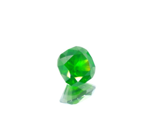 Natural Unheated Russian Demantoid Garnet with 'horse tail' inclusions Cushion shape 3.45ct With GIA Report