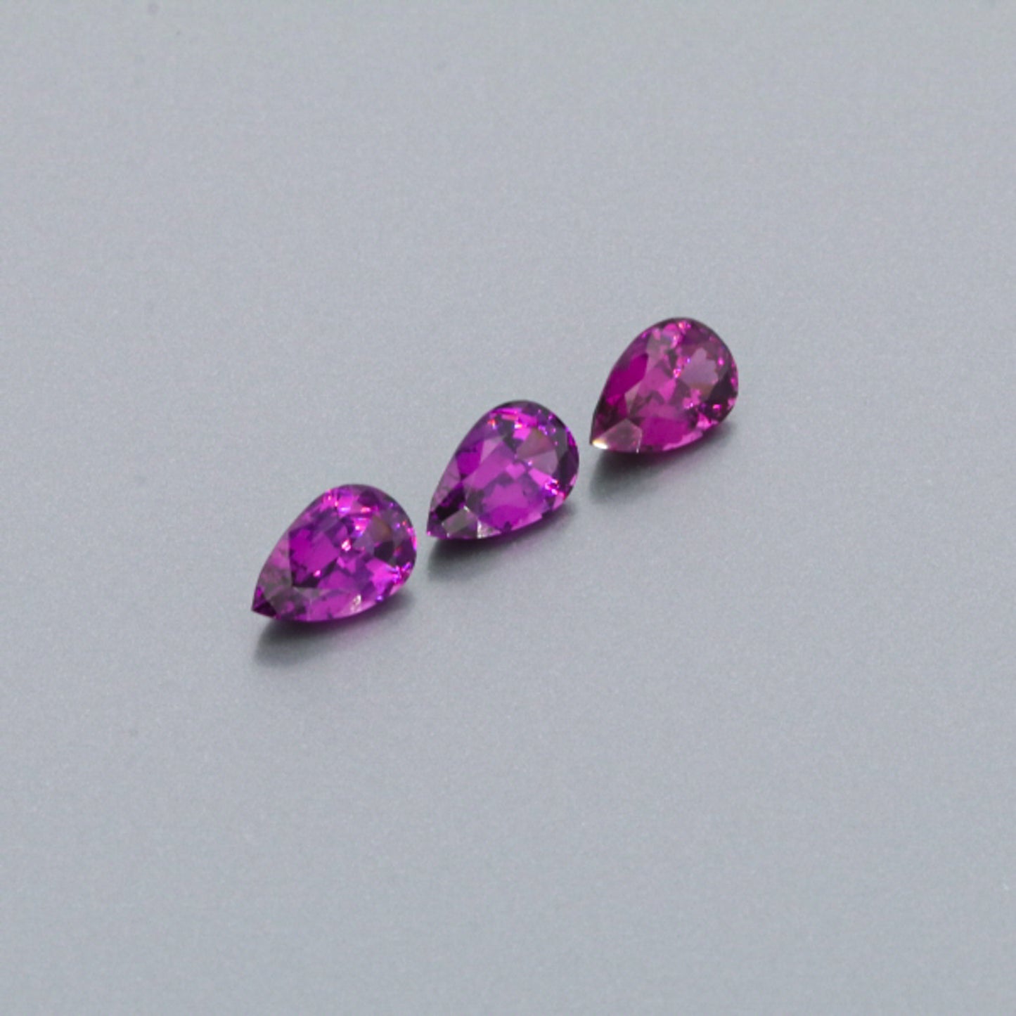 Natural Purple Garnet Three Piece Set Pear Shape 3.05 Total Carat Weight