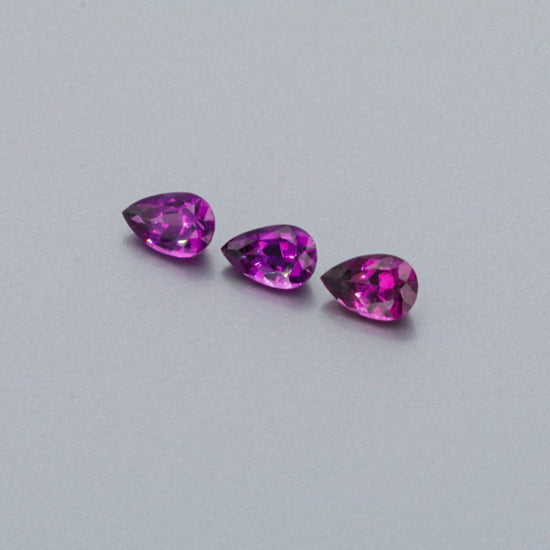 Natural Purple Garnet Three Piece Set Pear Shape 3.05 Total Carat Weight