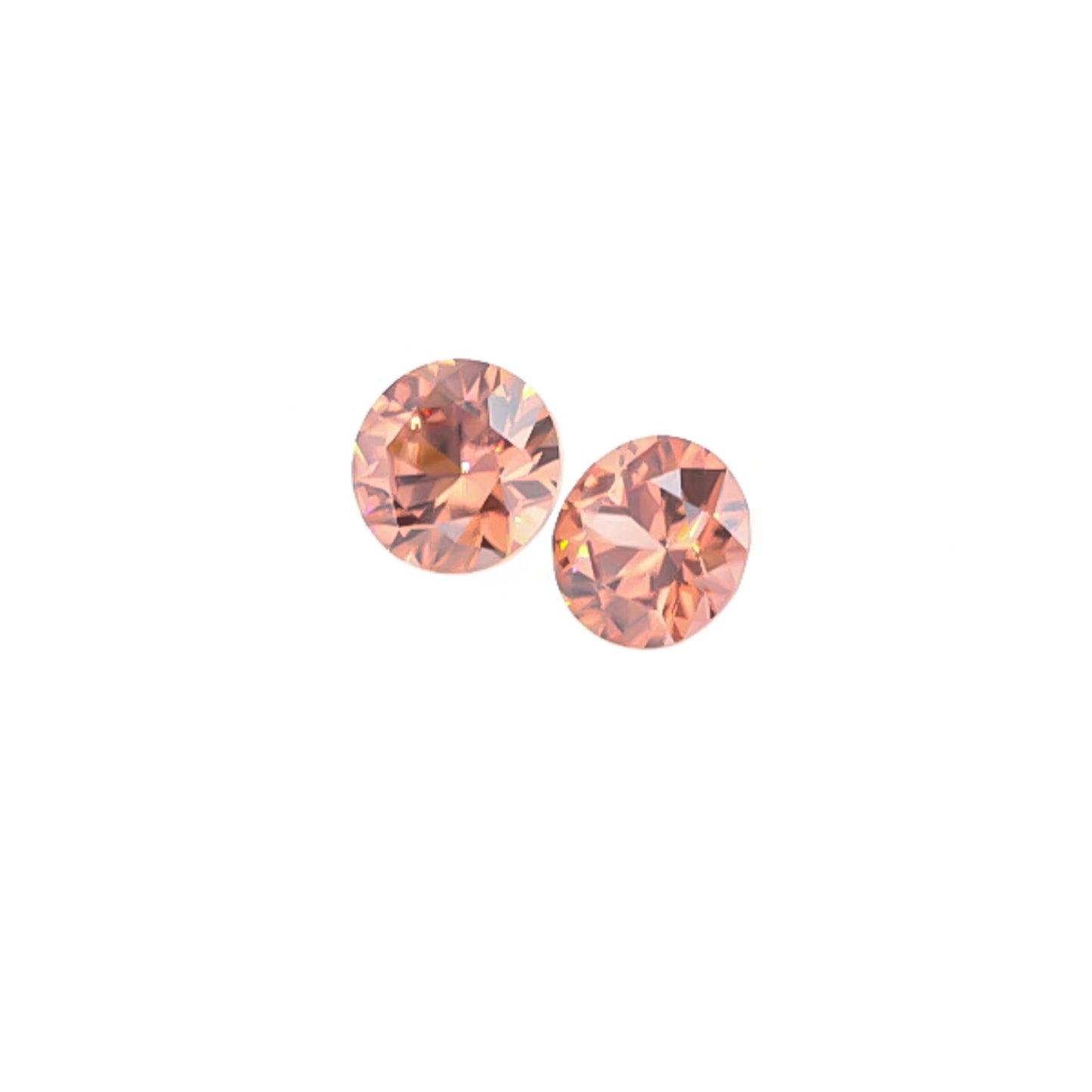 Natural Rose Zircon Pair 4.98 Total Carat Weight