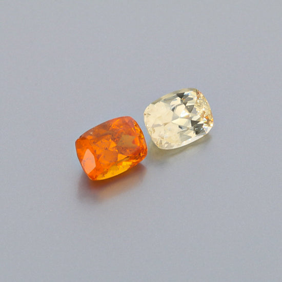 Natural Canary And Mandarine Garnet Pair 8.42 Carats