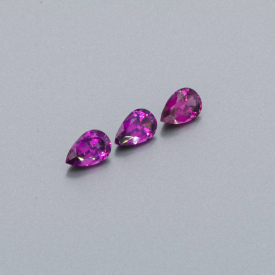Natural Purple Garnet Three Piece Set Pear Shape 3.05 Total Carat Weight