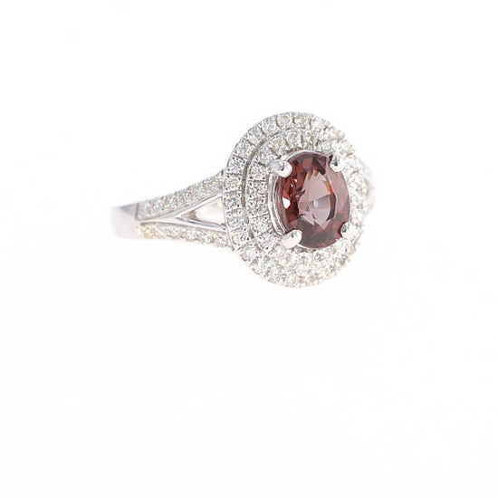 Natural Color Change Garnet and Diamond Ring