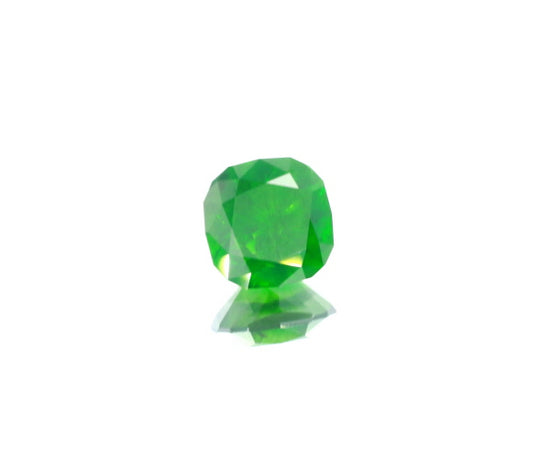 Natural Unheated Russian Demantoid Garnet with 'horse tail' inclusions Cushion shape 3.45ct With GIA Report