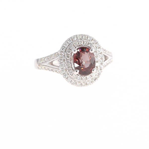 Natural Color Change Garnet and Diamond Ring