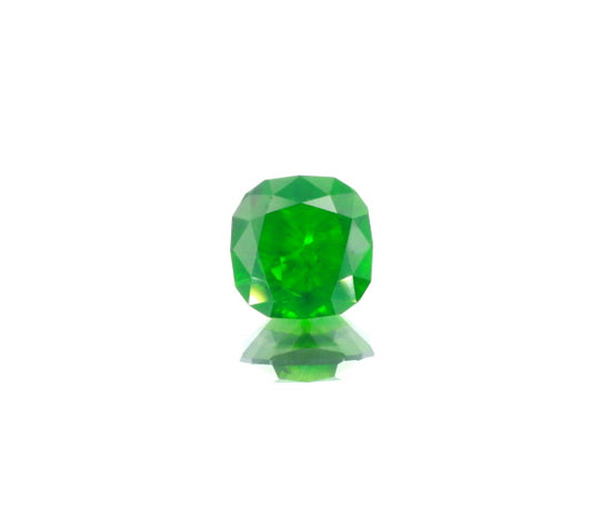 Natural Unheated Russian Demantoid Garnet with 'horse tail' inclusions Cushion shape 3.45ct With GIA Report