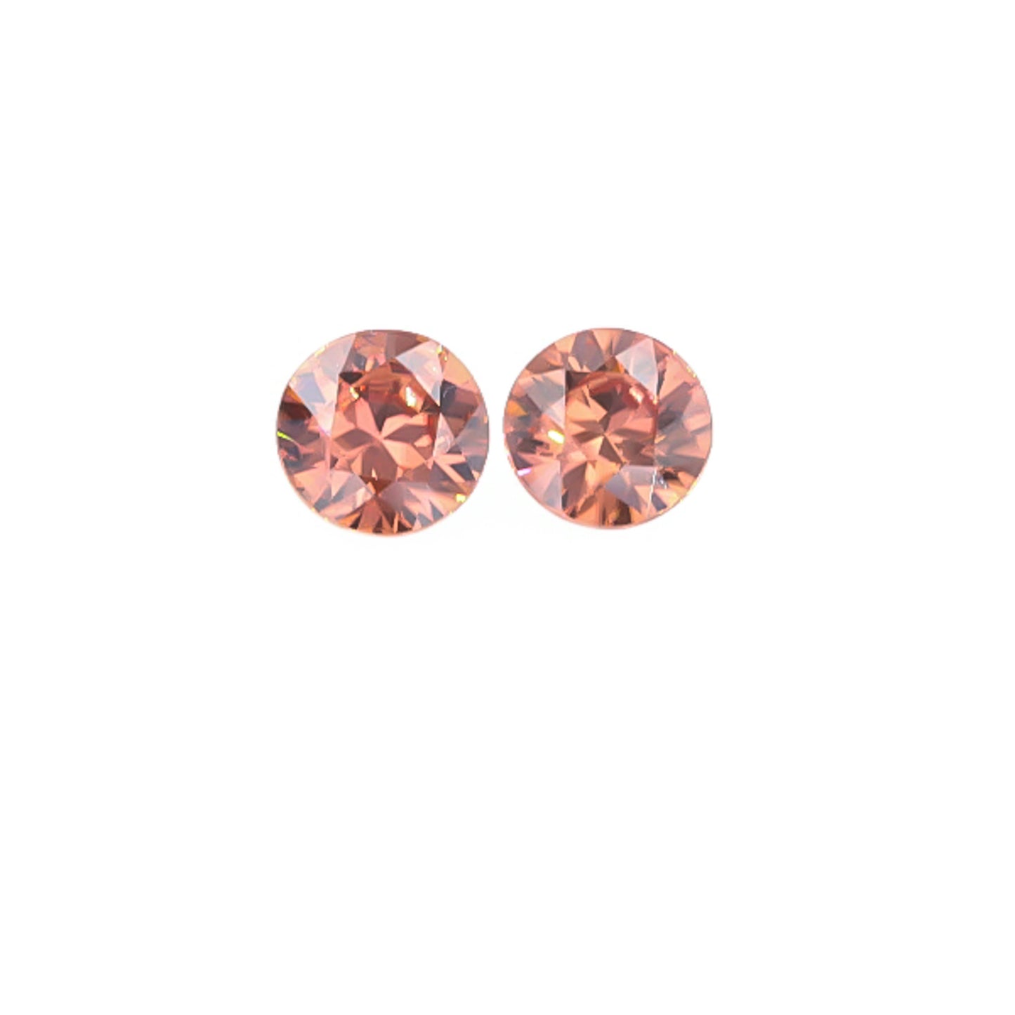 Natural Rose Zircon Pair 4.93 Total Carat Weight