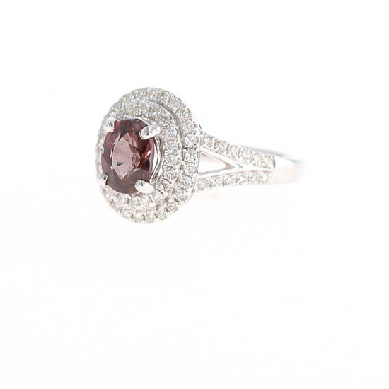 Natural Color Change Garnet and Diamond Ring