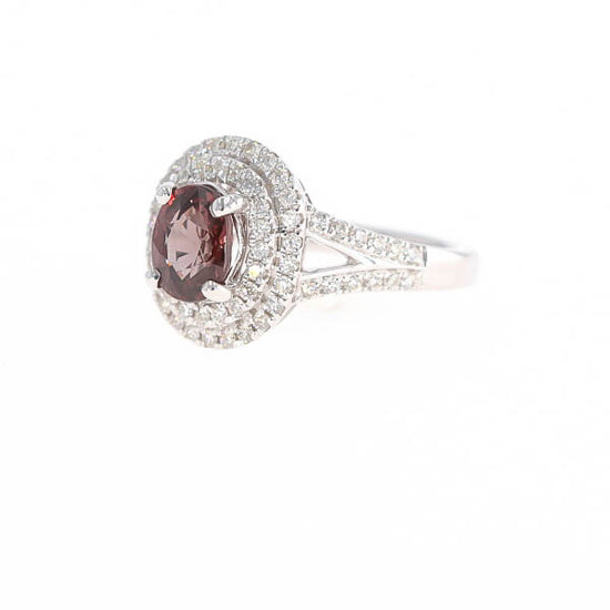 Natural Color Change Garnet and Diamond Ring
