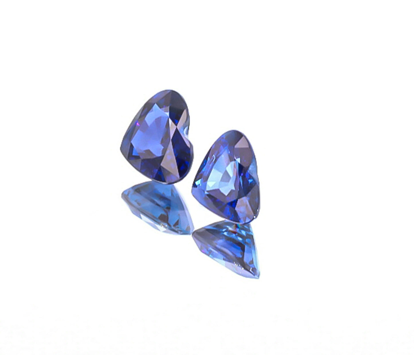 Natural Blue Sapphire Pair Heart Shape 4.03 Total Carat Weight With GIA Report