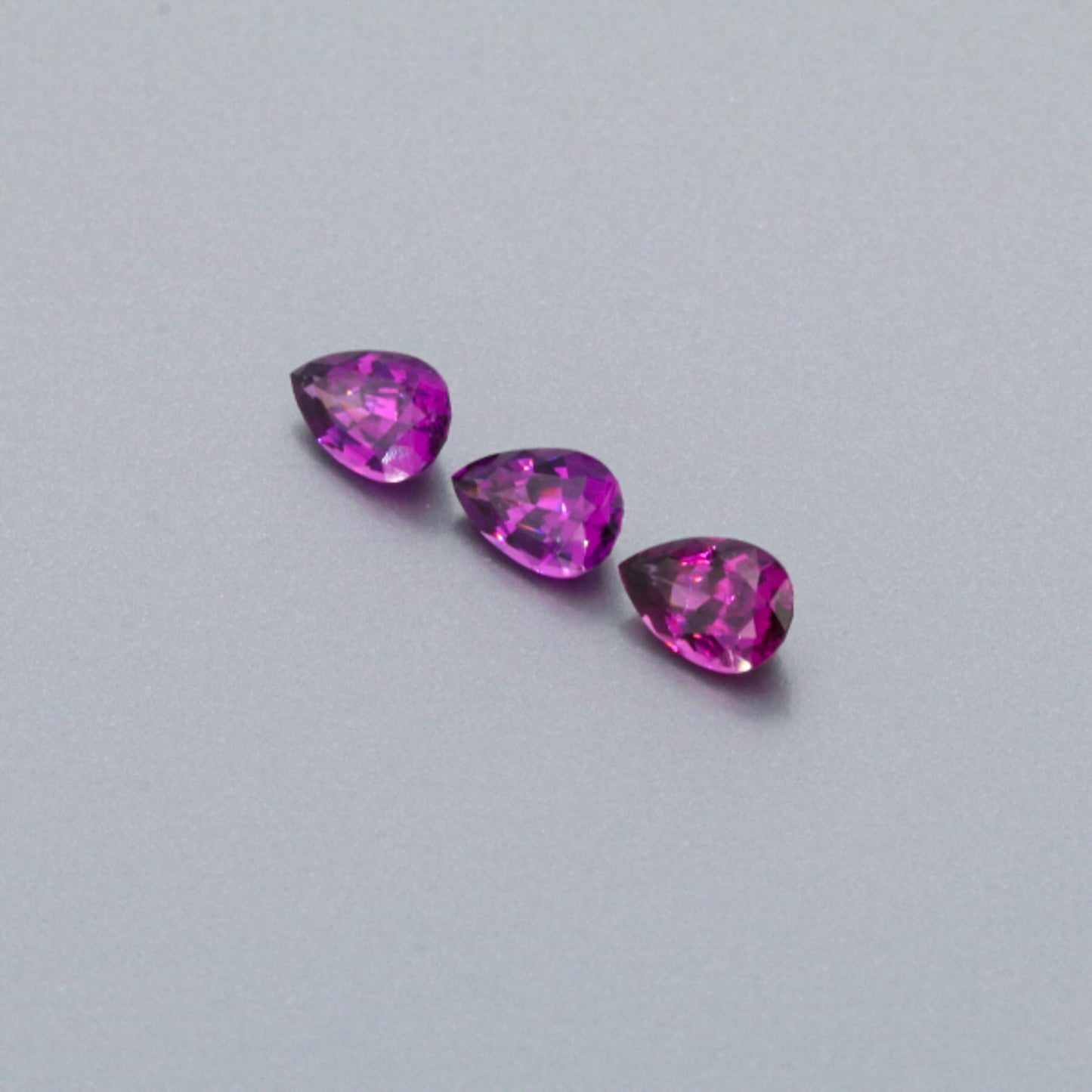 Natural Purple Garnet Three Piece Set Pear Shape 3.05 Total Carat Weight